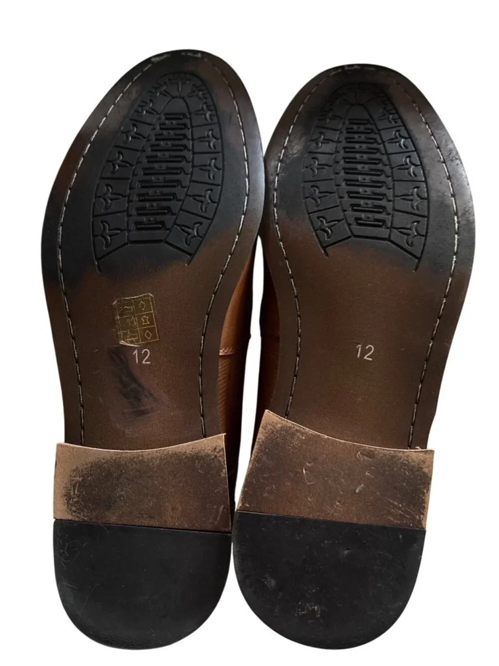 Bruno Marc Brown Leather Oxford Dress Shoes Brogue Size 12 Mens Formal Lace-Up
